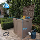 50 Gallon Deck Box Large Outdoor Storage for Patio Furniture,Outdoor Cushions,Garden Tools and Pool Supplies,Waterproof,Resin,Lockable(Grey) by CozyNest Decor