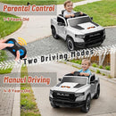 Licensed Ram 1500 Ride on Toys for Kids 4-8, Ride-on Electric Car for Kids with Remote Control, Battery Powered with Car Key/Gear Selector, LED Light/Music/MP3, Back Storage (White) by TinyTreasures Baby Boutique