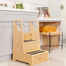 ECR4Kids Reach-Up Step Stool with Handles, Kids Furniture, Natural by TinyTreasures Baby Boutique