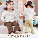 Neutocd Toddler Baby Girl 2-Pack Pants Bell Bottom Infant Baby Girl Solid Ribbed Cotton Leggings by TinyTreasures Baby Boutique
