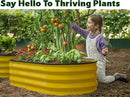 Galvanized Raised Garden Beds Outdoor // 4×2×1 ft Planter Raised Beds for Gardening, Vegetables, Flowers (Yellow) // Large Metal Garden Box by GreenHaven Gardens
