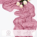 12 Pack Dusty Rose 10FT Cheesecloth Table Runner 20 x 120 Inch Long Rustic Gauze Fabric Cheese Cloth Table Runner for Wedding Bridal Baby Shower Table Decorations Boho Sheer Birthday Party Table Decor by CozyNest Decor
