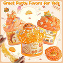 6 Packs Gradient Orange Slime Kit - Cloud Slime, Butter Slime & Clear Slime, Crunchy Slime for Kids with Various Slime Add-ins, Non Stick Slime Party Favors for Girls and Boys, 360ml Kids Slime(Bread) by TinyTreasures Baby Boutique