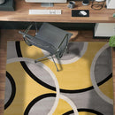 Rugshop Contemporary Abstract Circles Easy Maintenance for Home Office,Living Room,Bedroom,Kitchen Soft Area Rug 3'3" x 5' Yellow by TinyTreasures Baby Boutique
