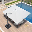 PURPLE LEAF 9' X 11.5' Patio Umbrella Outdoor Cantilever Rectangle Umbrella Aluminum Offset Umbrella with 360-degree Rotation for Garden Deck Pool Patio, White by GreenHaven Gardens