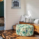 Inflatable Ottoman Stool D31 xH14 for Outdoor/Indoor Use, Water Repellent Patio Foot Rest Stool with Portable Handle,Round Pouf Ottoman Suitable for Garden,Deck and Camping - Lush Leaf Green by CozyNest Decor