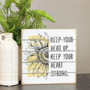 Simply Said, INC Perfect Pallets Petites - Keep Your Head Up. Keep Your Heart Strong - 8 x 8 in Distressed Rustic Wood Sign PET20188 by CozyNest Decor