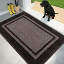 PURRUGS Dirt Trapping Door Mat 34" x 60", Non-Slip/Skid Machine Washable Entryway Rug, Shoes Scraper, Area Rug, Super Absorbent Welcome Mat for Muddy Wet Shoes and Paws, Grayish Brown & Coffee by CozyNest Decor