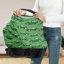 Binienty Baby Car Seat Cover for Boys Girls - Green Truck Multi Use Baby Nursing Scarf, Shopping Car/High Chair/Stroller Portector Decor by TinyTreasures Baby Boutique