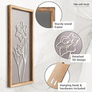 3D Wooden Floral Bathroom Wall Decor (Set of 4) Lightweight, Ready-to-Hang Framed Wall Art For Living Room, Bedroom, or Office - Premium Boho Botanical Farmhouse Decorations - Gift-Boxed by CozyNest Decor