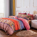 ABREEZE Bohemian Duvet Cover Set Colorful Orange Boho Retro Bedding Set Damask Paisley Cotton Duvet Cover Tribal Reversible Bedding Exotic Style Comforter Cover 3-Piece Full by CozyNest Decor