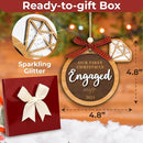 Our First Christmas Engaged Ornament 2024 - Wood Engagement Ornament 2024, Funny Engagement Gifts for Couples, Happy Newly Engaged Christmas Ornament 2024 for Bride by TinyTreasures Baby Boutique