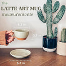 Mora Ceramic Latte Art Mug With Saucer - 10.5 oz, Round Bottom For Perfect Pours - Cafe Cups for Cappuccino, Espresso, Coffee, Tea etc - Porcelain Set for Baristas, Great Gift - Light Matcha by CozyNest Decor