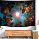 Delur Forest Tapestry Galaxy Moon Stars Night Space Starry Sky Wall Hanging Tapestry Aesthetic Tree Nature Landscape Psychedelic Headboard for Bedroom Living Room Home Decor (51.2" x 59.1") by CozyNest Decor