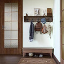 SKOLOO Wall Shelf with Hooks, 24-Inch Weathered Brown Coat Rack Wall Mount with Shelf Organizer - Lightweight & Sturdy, 5 Tri Hooks - Perfect for Entryway, Hallway, Living Room, Bedroom, Mudroom by CozyNest Decor