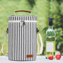 ZORMY 2 Bottle Wine Tote Carrier, Dark Blue, 750 mL Capacity, Polyester Material, With Shoulder Strap and Corkscrew by TinyTreasures Baby Boutique