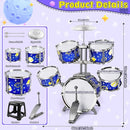 M SANMERSEN Upgraded Kids Jazz Drum Set Toddler Toy Drum Set with Stool, Plastic Rock Jazz Drum Kit Musical Toys Gift for Boys Girls 1-3 3-5 by TinyTreasures Baby Boutique