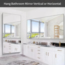 36x72inch Bathroom Mirror, Silver Rectangle Mirror with Thin Metal Frame, Large Rectangular Wall Mirrors for Bathroom, Living Roomm, Hair Salon, Big Farmehouse Mirror Hang Horizontal/Vertical by CozyNest Decor