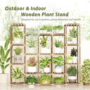 Large Plant Shelf 17 Pots Plant Stand Indoor Outdoor Tall Plant Rack Wood for Indoor Plants Multiple Plant Holder for Patio Balcony Garden Flower Stand Load-Bearing 600 LBS by GreenHaven Gardens