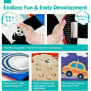 hahaland Baby Toys 0-6 Months - High Contrast Newborn Toys - Baby Tummy Time Books 0-6 Months with Crinkle, Squeaky Sounds, Touch Feel, Visual Stimulation by TinyTreasures Baby Boutique