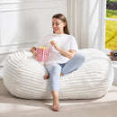 Hobestluk 3FT Bean Bag Chairs Adult Bean Bag with Portable Handle Comfy Large Bean Bag Chair with Removable Cover for Living Room Bedroom or Reading Nook (Stripe White, 3FT) by TinyTreasures Baby Boutique