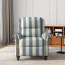 UIXE Pushback Recliner Chairs Set of 2, Fabric Overstuffed Armchair Push Back Accent Chair for Living Room, Rivet Trim Club Chair Home Theater Bedroom Side Reading Seats - Strip Navy by CozyNest Decor