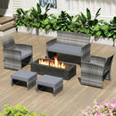 Tangkula 2 Pieces Patio PE Rattan Ottomans, Multipurpose Outdoor Footstool Footrest Additional Seating Side Table with Soft Zippered Cushions for Deck, Garden, and Yard (Gray) by CozyNest Decor