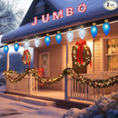 2 Pack 11Feet 5 LED Super Jumbo Christmas String Lights or Pathway Marker Lights, Outdoor Xmas Decorations- Jumbo C9 Hanging Lights Waterproof Lawn Dec for Holiday Home Tree Roof Yard, Blue ＆ White by GreenHaven Gardens