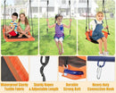 Swing Sets for Backyard 3 Seats - 6 in 1 Swing Set Outdoor for Kids, Extra Large Heavy Duty Metal Swing Frame with 3 Adjustable Swings, Climbing Ladder and Net, Basketball Hoop, Load 700 lbs by TinyTreasures Baby Boutique