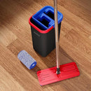 JOYMOOP Mop and Bucket Set for Home, Hands-Free Self-Cleaning System, with 3 Reusable Microfiber Mop Pads, Suitable for Floor Cleaning and Wall Cleaner - Black+Red+Slate Blue by CozyNest Decor