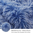 XeGe Luxury Fluffy Throw Blanket, Cobalt Blue Soft 50x60 Faux Fur Blanket Throw, Shaggy Plush Decorative Couch Blanket, Cute Furry Throw Fuzzy Blanket for Sofa Bed, Ombre Cobalt Blue by CozyNest Decor