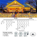Christmas Icicle Lights Outdoor, 640 LED 66FT Icicle Lights for Outside with 8 Modes Timers, Waterproof Plug in Connectable Christmas Light for House Yard Patio Eave Wedding Decorations, Warm White by GreenHaven Gardens
