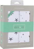 Ely’s & Co. Patent Pending Waterproof Changing Pad Cover|Cradle Sheet 2-Pack Set for Baby Boy - 100% Cotton, Jersey Knit Cotton Sheets with Waterproof Lining — Grey Stars by TinyTreasures Baby Boutique