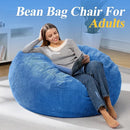 3.5FT Bean Bag Chairs Teardrop Bean Bag Chair for Adults Beanbag Chair with Memory Foam Filled Machine Washable Cover for Living Room, Bedroom (Large,Blue) by TinyTreasures Baby Boutique