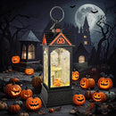 Halloween Snow Globe Lantern, Spooky Ghost Halloween Decor, Plug-in & Battery Operated Snow Globes for Halloween Decorations Indoor by CozyNest Decor