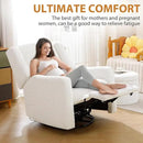 Power Recliner Chair Swivel Glider, Large Rocker Recliner w/USB Charging Port, Boucle Upholstered Swivel Rocker Glider Recliner for Nursery,Bedroom,Living Room, 1PC, Cream by CozyNest Decor