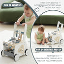 Wooden Baby Push Walker for Toddlers - Multifunctional Montessori Tool Bench Baby Walking Toy with Educational Activities, Ideal for Boys and Girls Aged 3 Years by TinyTreasures Baby Boutique