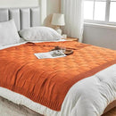 CozeCube Check Knit Throw Blanket, Rust Orange Checkered Throw for Couch, Decorative Christmas Soft Cozy Warm Knitted Blanket for Bed Sofa Living Room, 50"X60" by CozyNest Decor
