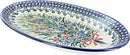 Blue Rose Polish Pottery Day Lily Bouquet Oval Platter by CozyNest Decor