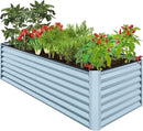Best Choice Products 8x4x2ft Outdoor Metal Raised Garden Bed, Deep Root Planter Box for Vegetables, Flowers, Herbs, and Succulents w/ 478 Gallon Capacity - Mist Blue by GreenHaven Gardens