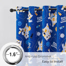 Kids Blackout Curtains - Space Cat Design, 100% Blackout, 2 Panels, Each W52×L84, Thermal Insulated Curtains for Bedroom, Noise Reducing, Combine Functionality with a Fun and Creative Design by TinyTreasures Baby Boutique