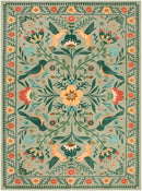 Moynesa Area Rugs 9x12 Living Room Washable, Ultra Thin Soft Boho Bird Bedroom Rug Easy Clean, Low Pile Indoor Multi Color Large Sage Green Carpet for Dining Room Kid Playroom Nursery by TinyTreasures Baby Boutique