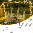 100ft 300 LED String Lights Outdoor Indoor Waterproof Clear Wire Christmas String Lights, Plug in Warm White Twinkle Fairy Lights for Bedroom Wedding Tree Christmas Decorations by GreenHaven Gardens