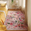 Area Rug 4x6 Rug Washable Boho Rugs Non Slip Low Pile Floral Small Carpet for Bedroom, Bedside, Kids Room, Office, Dining Room(Pink) by CozyNest Decor