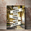 Personalized Family Street Sign Multi-Name Canvas Or Poster Wall Art, Street Sign Customized With Name, Best Gifts For Parents, Grandparents From Kids Daughter Son, Birthday, Christmas Gift For Family by TinyTreasures Baby Boutique