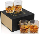 KANARS Old Fashioned Whiskey Glasses with Luxury Box - 10 Oz Rocks Barware For Scotch, Bourbon, Liquor and Cocktail Drinks - Set of 4 - Men Gift by CozyNest Decor