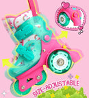 Adjustable Roller Skates for Kids Girls Ladies with Light Up Flash LED Wheels(Age 3-9),Three-Point Type Balance,Gift Box Packing for Toddlers,Children by TinyTreasures Baby Boutique