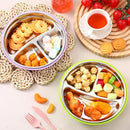 Nuogo 2 Pcs Stainless Steel Baby Suction Plates with Removable Silicone Shell 2-in-1 Metal Toddler Bowl Divided for Picky Eaters Kids Feeding Led Weaning Supplies, Dishwasher Safe (Purple,Green) by TinyTreasures Baby Boutique