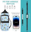 25/32/40/64oz Water Bottle Bag Holder Carrier-Insulated Crossbody Sling Case Sleeve with Strap & Pockets for Men Women Gym Cycling Travel Walking Hiking Camping by TinyTreasures Baby Boutique