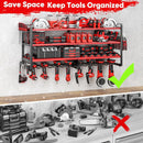 Upgrade Large power tool organizer Wall Mount,4 Layers Heavy Duty Metal Loads 400lbs Power Tool Hanger Shelf Battery Storage with 8 Cordless Drill Bit Holder,Utility Racks for Garage Tool Room by GreenHaven Gardens
